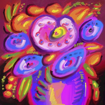 Framed Pop Art Flowers 317 Print