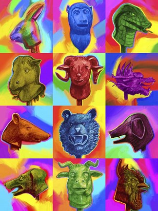 Framed Chinese Zodiac Pop Art Print