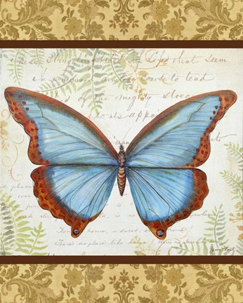 Framed Golden Tapestry Butterfly Print