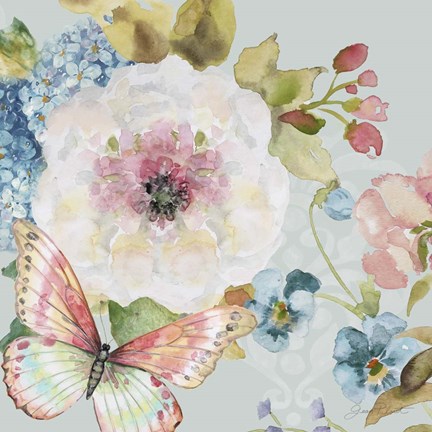 Framed Botanical Beauty Blue I Print