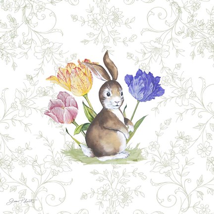 Framed Bunnies In The Tulips-B Print