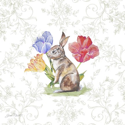 Framed Bunnies In The Tulips-C Print