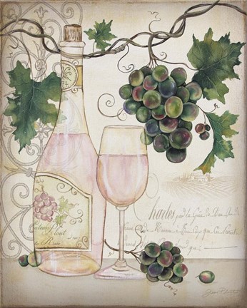 Framed Chateau Plout Wine-A Print