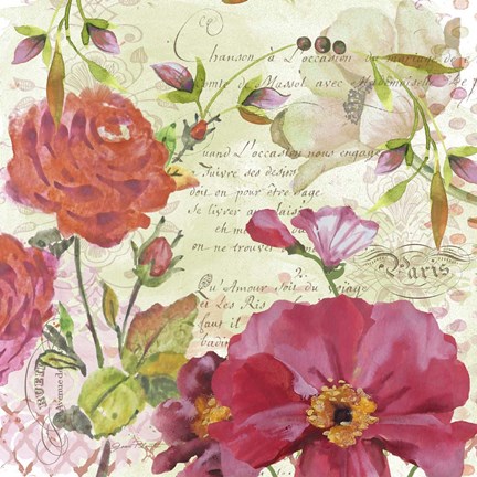 Framed Floral Love Song I Print