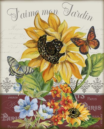 Framed Jaime mon Jardin Print