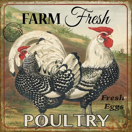 Framed Farmer Fresh Poultry-A Print