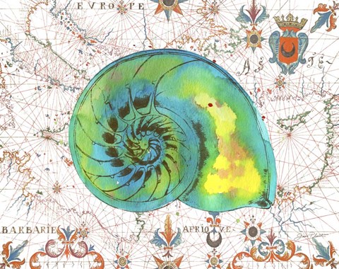 Framed Nautical Treasures-N Print