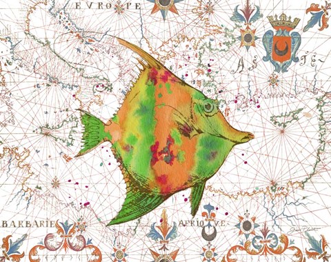 Framed Nautical Treasures-Q Print