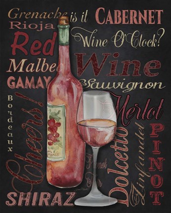 Framed Red Wine - Black Print