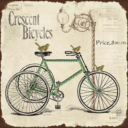 Framed Crescent Bicycles Print