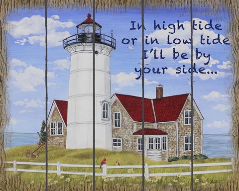 Framed High Tide Lighthouse Print