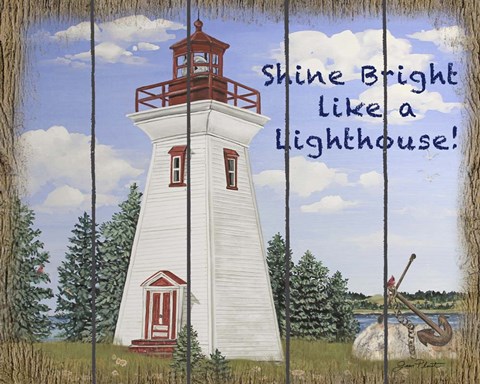 Framed Shine Bright Lighthouse Print