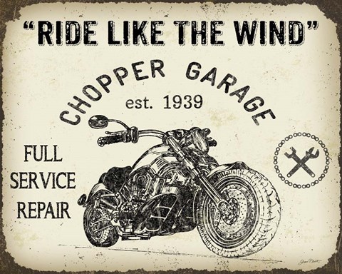 Framed Vintage Motorcycle Mancave - D Print