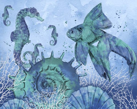 Framed Ocean Blues - B Print