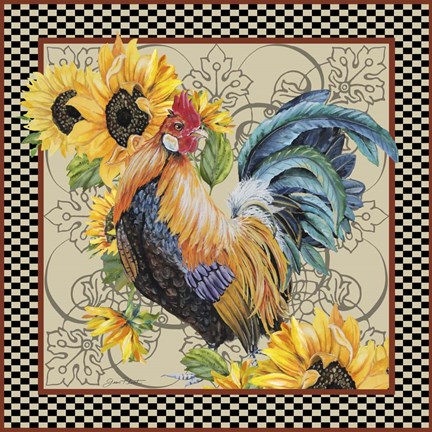 Framed Country Time Rooster - A Print