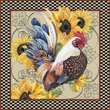 Framed Country Time Rooster - B Print