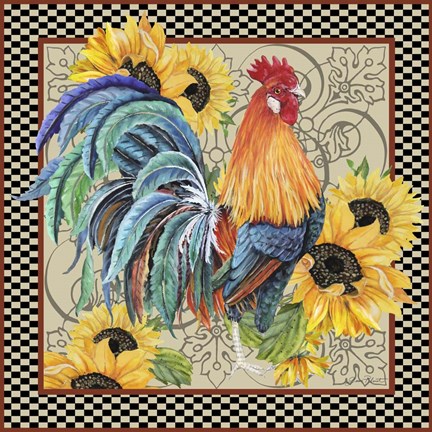 Framed Country Time Rooster - D Print
