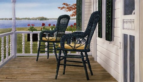 Framed Wicker &amp; Lace Print