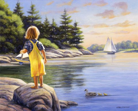 Framed Boy and His Boat Print