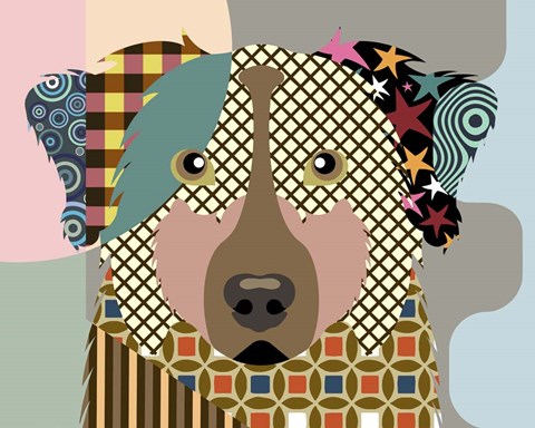 Framed Australian Shepherd Dog Print