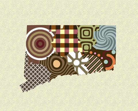 Framed Connecticut State Map Print