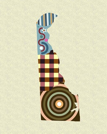 Framed Delaware State Map Print