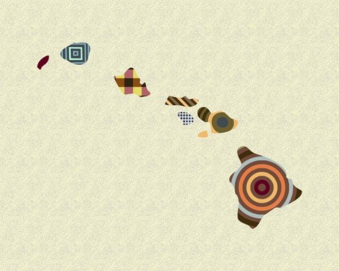 Framed Hawaii State Map Print