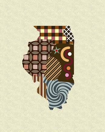 Framed Illinois State Map Print