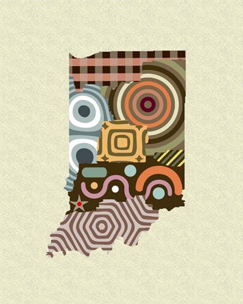 Framed Indiana State Map Print