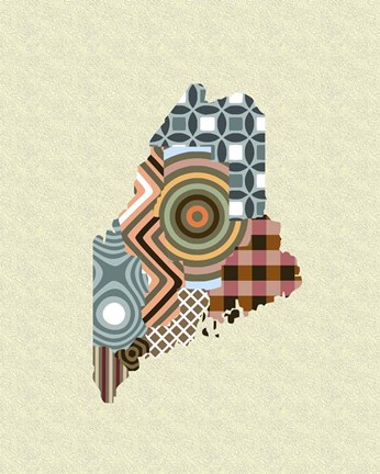 Framed Maine State Map Print