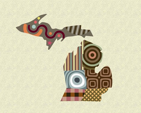 Framed Michigan State Map Print