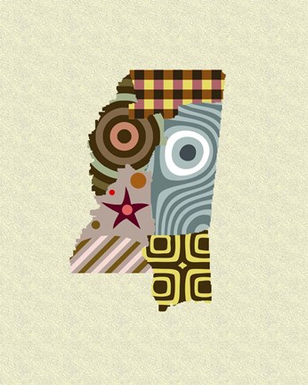 Framed Mississippi State Map Print