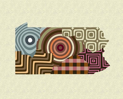 Framed Pennsylvania State Map Print