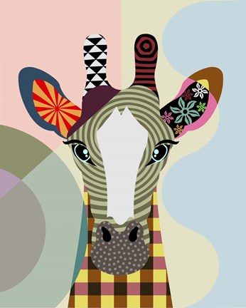 Framed Stand Tall Giraffe Print