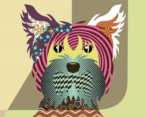 Framed Yorkshire Terrier Dog Print