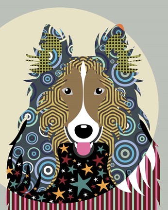 Framed Rough Collie Print