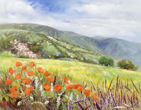 Framed Blooming Poppy 1 Print