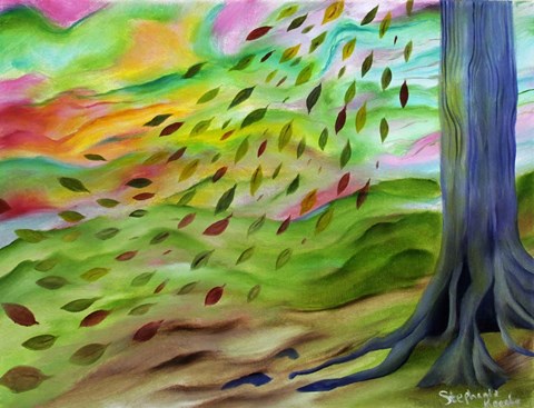 Framed Pastel Autumn Leaves Print