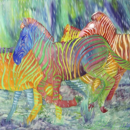 Framed Zoetic Zebras Print