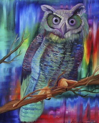 Framed Rainbow Owl Print