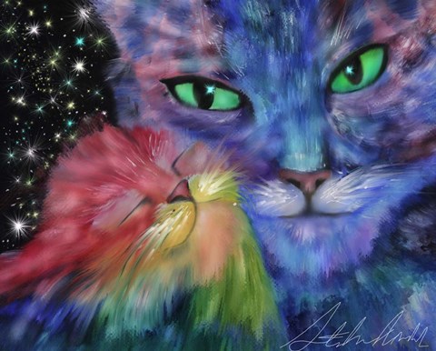 Framed Star Cats Print