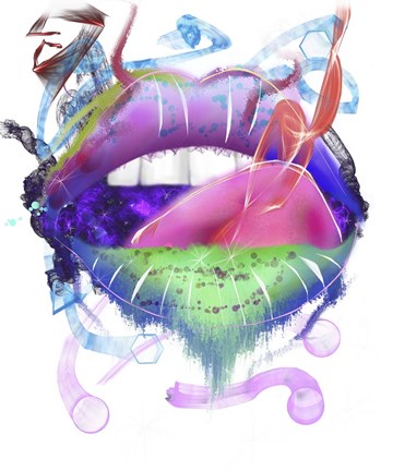 Framed Lips 1 Print