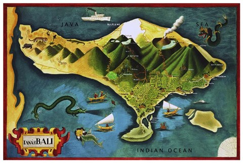 Framed Bali Province Of Indonesia Print