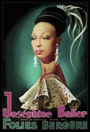 Framed Josephine Baker - Folies Bergere Print