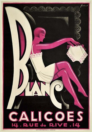 Framed Blanc Calicoes Print