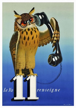 Framed Switz 1921 Phone Co Print