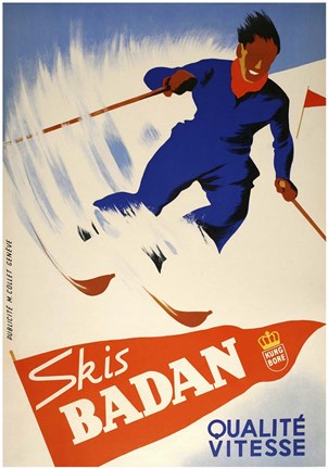 Framed Skis Badan Print