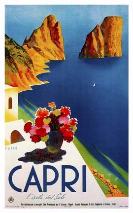 Framed Capri L&#39;Isola del Sole 2 Print