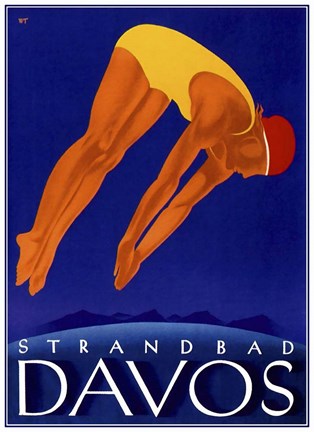 Framed Strandbad Davos Print