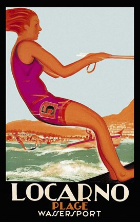 Framed Locarno Plage Print